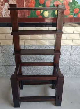 槽架鱼缸洗手池实木架子老石槽木架老榆木石石头水槽室内水景摆件