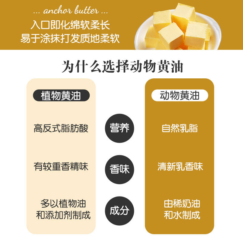 安佳黄油454g*2块进口食用食材 安琪食品黄油