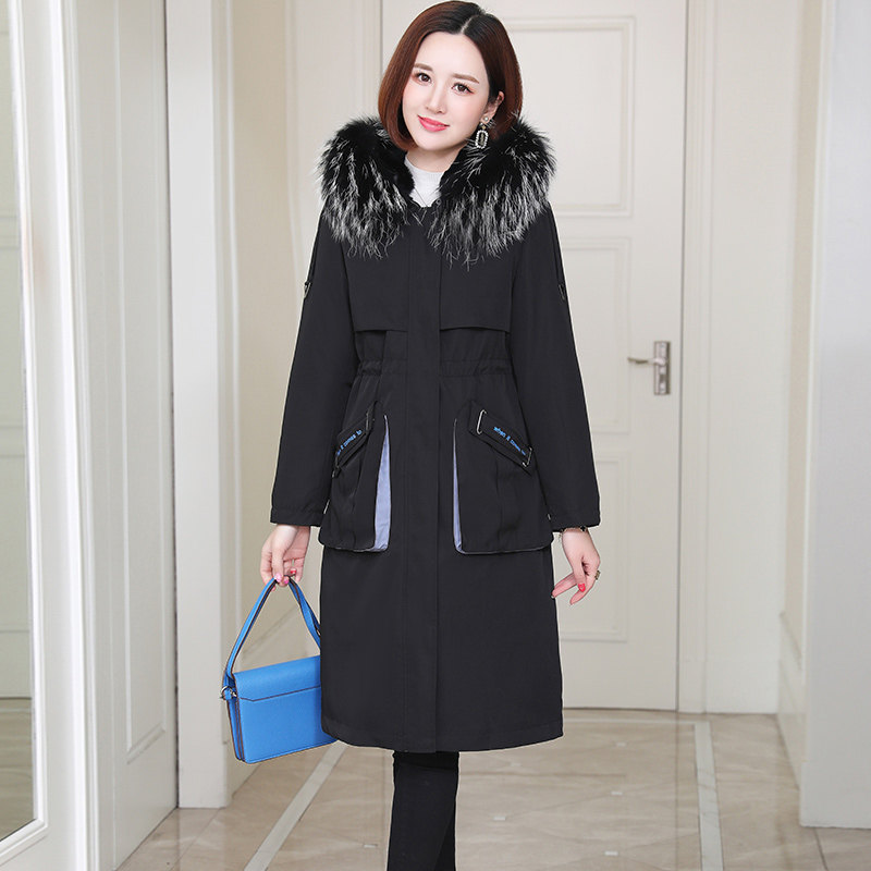 海宁皮草派克服女中长款貉子毛领可拆卸兔毛内胆冬季2020年新外套