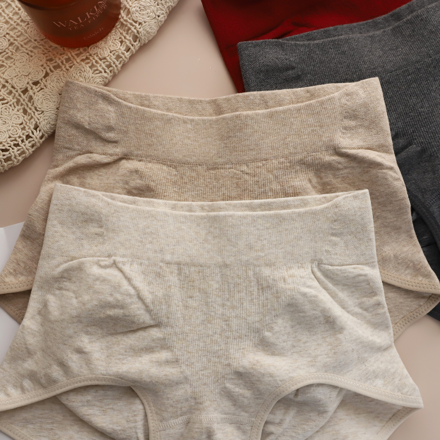 秋冬加厚棉日系无缝紧身收腹提臀中腰暖宫大包臀莱赛尔蚕丝女内裤 - 图0