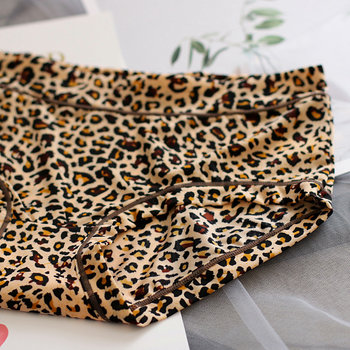 Gufei leopard print underwear sexy low-waisted thin quick-drying vacation silky soft ice silk breathable cotton crotch seamless underwear ຂອງແມ່ຍິງ