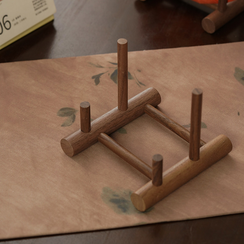 黑胡桃木盘子摆件展示架实木桌面圆瓷盘装饰支架茶饼托架唱片CD,淘宝优惠券,粉丝福利购,淘宝优惠卷