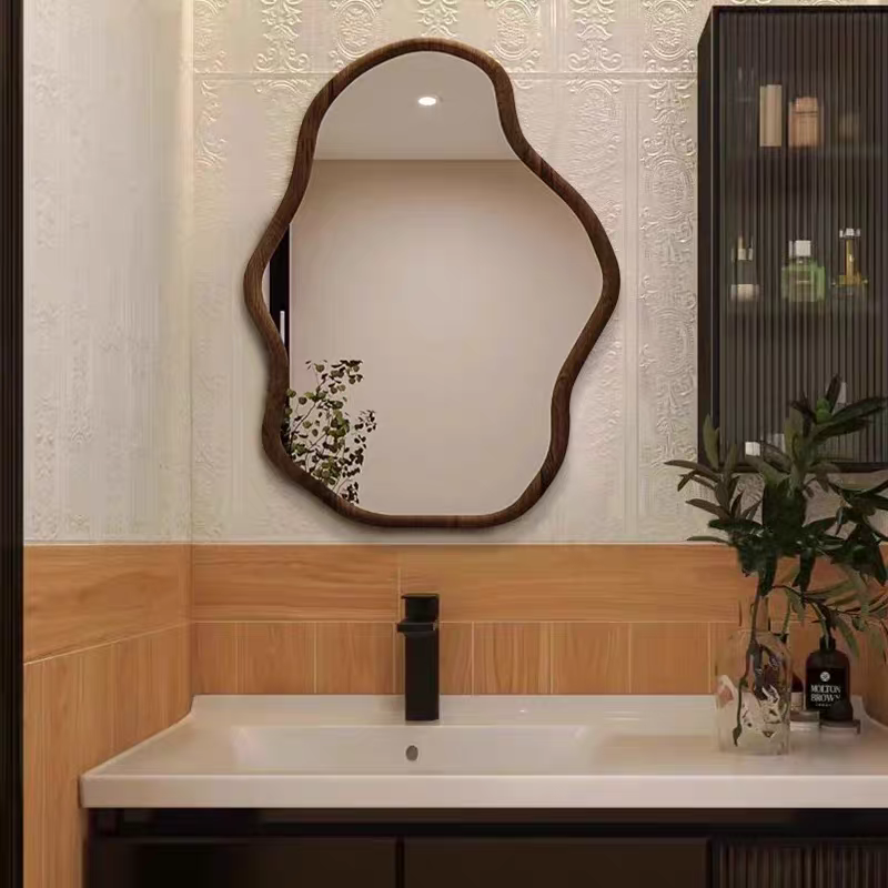 法式不规则卫生间镜子装饰镜北欧异形浴室镜复古轻奢化妆镜壁挂墙,淘宝优惠券,粉丝福利购,淘宝优惠卷
