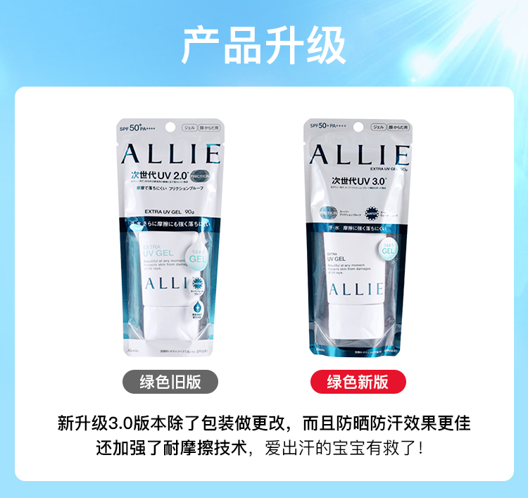 日本皑丽allie防晒霜面部防晒倍护水凝乳隔离防水防汗SPF50正品-图0