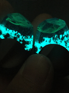 原创手工树脂木情人节刻字戒指