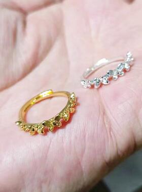 蝴蝶戒指女款轻奢小众设计感法式通勤开口可调节食指戒送女友礼物