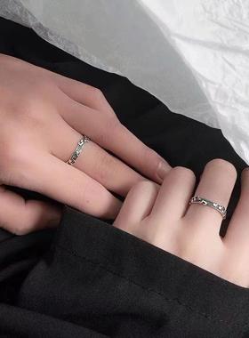 银色复古音符五线乐谱戒指开口个性尾戒闺蜜情侣高级感对戒潮饰