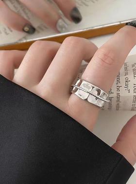 ins新潮个性戒指女高级重工打造酷帅粉爱心小众开口学生爆款指环