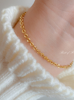 含金量5%钻石切面立体刻花手链