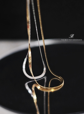 含金量5%14K金色刀片蛇骨项链