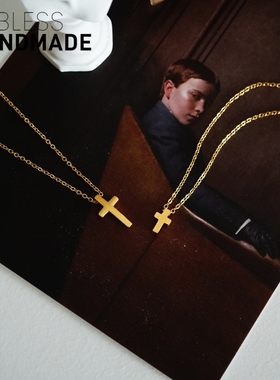 含金量5%美国14k包金十字架项链