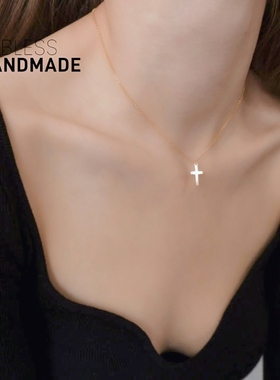 含金量5%美国14k包金十字架项链