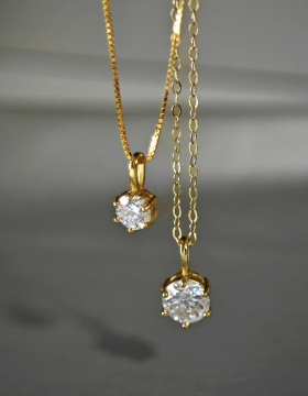 媲美钻石超亮纯银K金莫桑钻项链