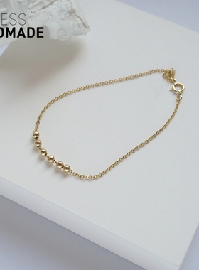 含金量5%美产14K包金珠简约手链
