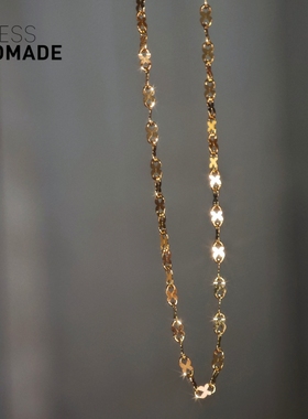 巨闪8字镭射闪片K金项链保色好