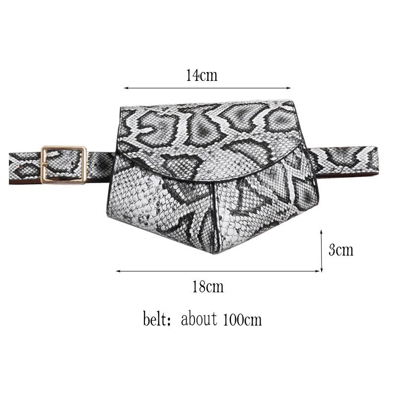 Concave shaped rhomboid bag female snake-print peach belt-图0