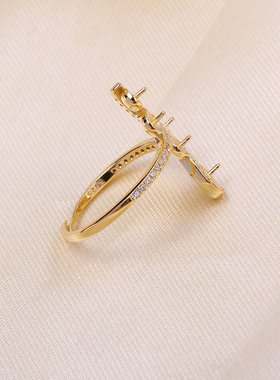 S925纯银多珠款个性时尚活口戒指