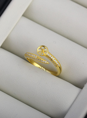 DIY珍珠配件钉子戒指空托