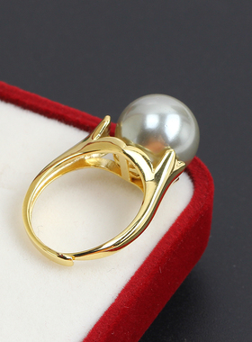 简单大方款珍珠戒指开口空托