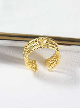 S925纯银百搭粗环DIY珍珠配件