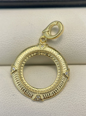 S925纯银时尚圆形马贝珍珠吊坠