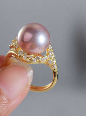 S925纯银奢华新款DIY戒指空托