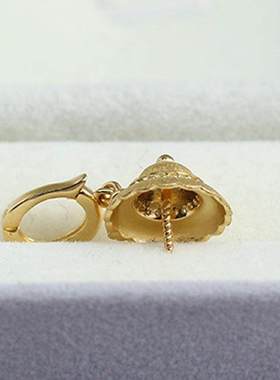 DIY珍珠配件新款S925纯银尖头小帽子吊坠空托时尚甜美可爱百搭F