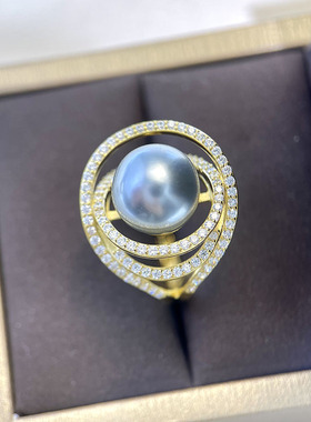 S925纯银绚丽鸟巢款珍珠戒指空托