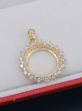 S925纯银太阳花锆石珍珠马贝吊坠