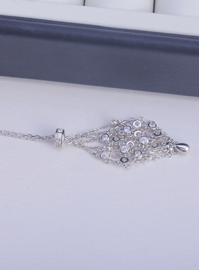 S925纯银珍珠网兜吊坠项链空托