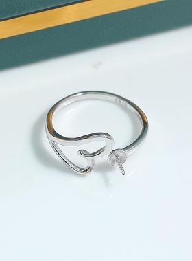 DIY配件S925纯银爱心款指环