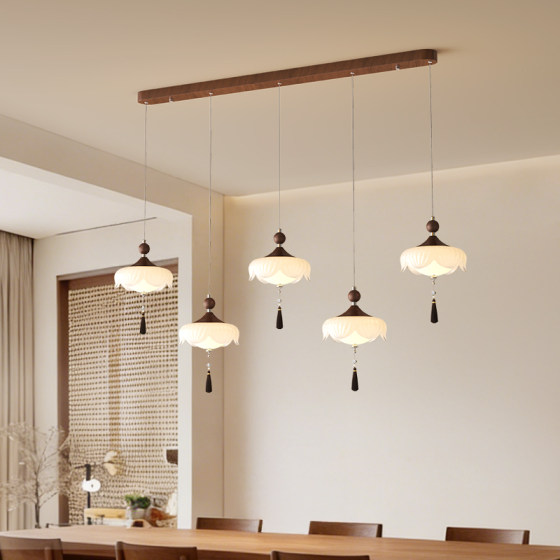 Song's Aesthetic Walnut Color Restaurant Lamp