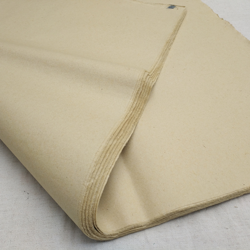 纯手工 加厚无格毛边纸 半生熟宣四川夹江蔡伦纸竹纸毛笔书法练习 - 图1