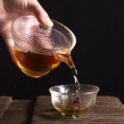 和风四季玻璃水杯品茗杯锤目纹小茶杯功夫茶杯主人杯杯子日式酒杯 - 图3