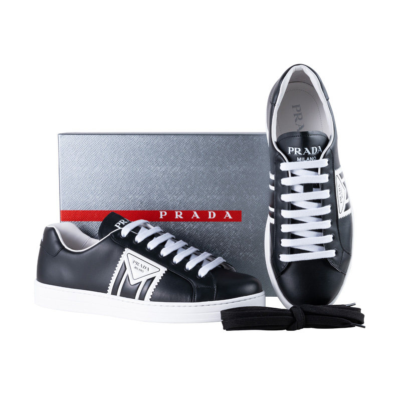 prada /普拉达休闲logo男士xy板鞋 para海外时尚休闲鞋