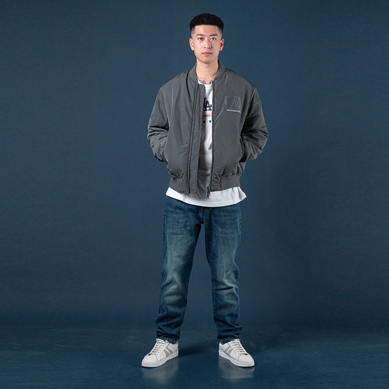 Armani Exchange阿玛尼男经典夹棉夹克外套男士2025秋冬新款XY