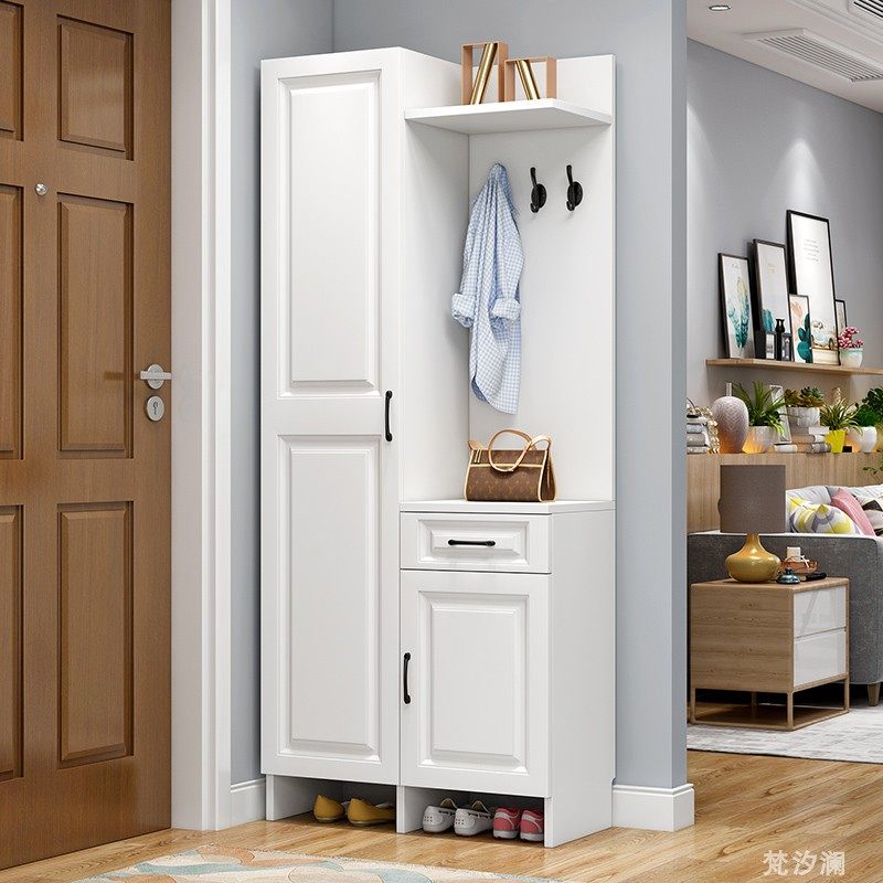 简约进门鞋柜门厅柜衣帽柜靠墙储物柜带穿衣镜大容量鞋架客厅衣柜,淘宝优惠券,粉丝福利购,淘宝优惠卷