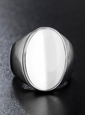 大宝石戒指霸气个性钛钢红白单身