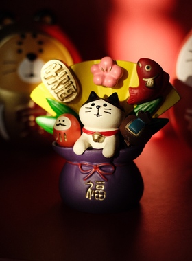 招财福袋猫猫祝福装饰摆件礼物