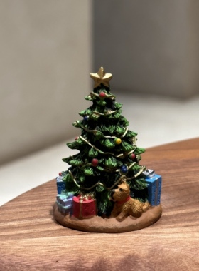 怀旧圣诞树圣诞节氛围装饰小摆件