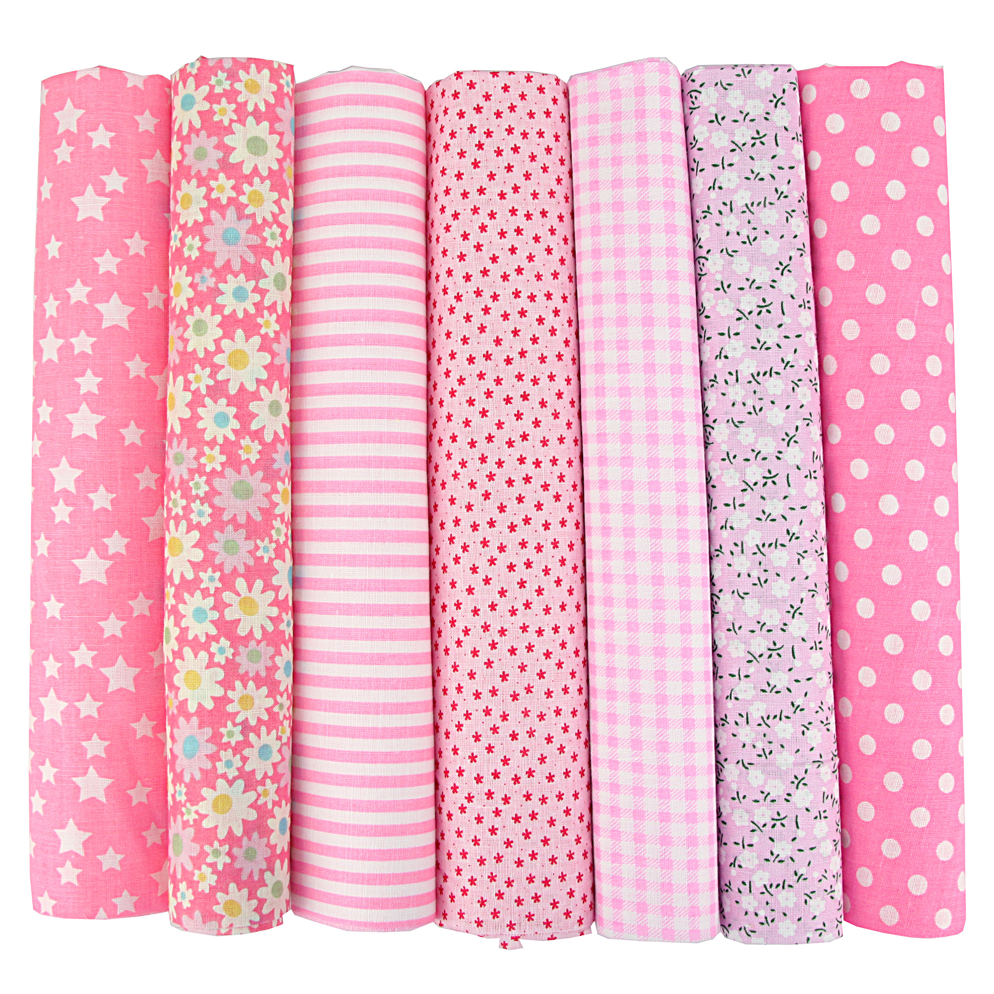 7PCS 50 x 50cm Squares Cotton Craft Fabric Cloths for DIY Bu-图1