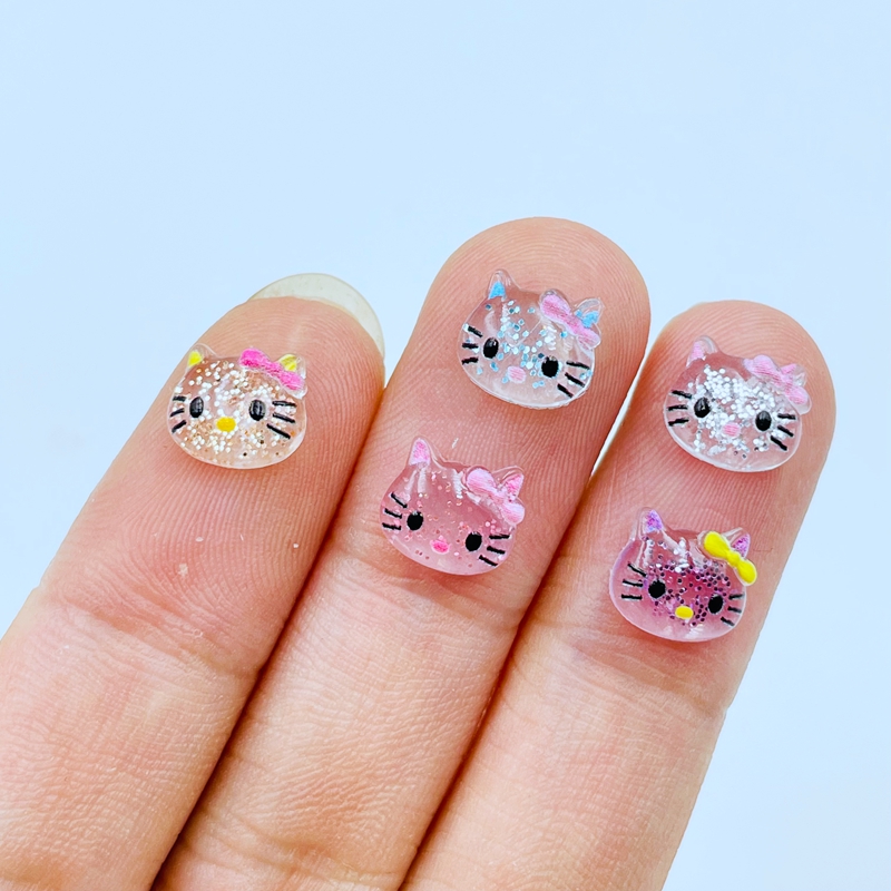 30 Pcs New Mini Kawaii Shiny Cartoon  Kitty Cat Resin Scrapb - 图2