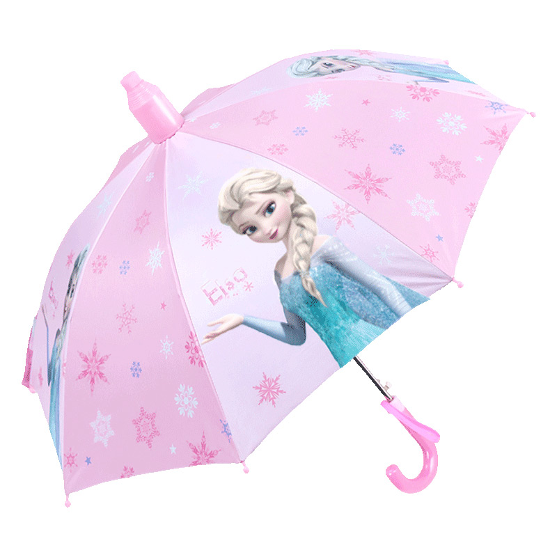 迪士尼儿童雨伞女孩防水卡通可爱爱莎公主遮阳伞黑胶内衬收纳雨套-图3