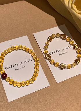 轻奢小众高级感真金电镀哑光拉丝水晶手链女时尚百搭气质手串手饰