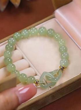 环环相扣和田钰手链女ins小众设计爱心平安扣手串女闺蜜生日礼物