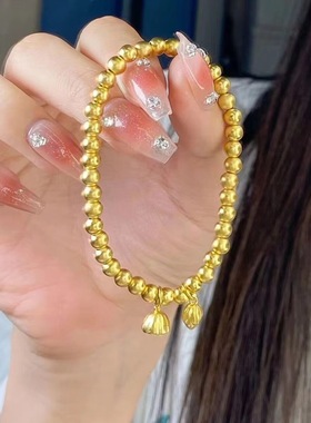 古法金两世欢莲蓬手链女轻奢小众高级感莲蓬手串女送女友闺蜜礼物