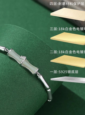 2024年竹节高升和田玉手链女手串镯子饰品母亲节礼物送妈妈送女友