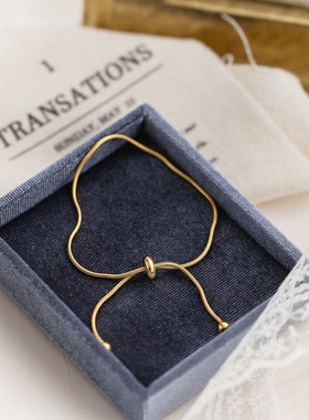 网红同款抽拉可调节手链小众设计感复古手串女冷淡风闺蜜手环