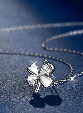 幸运四叶草项链女ins小众设计简约气质锁骨链吊坠轻奢高级配饰品