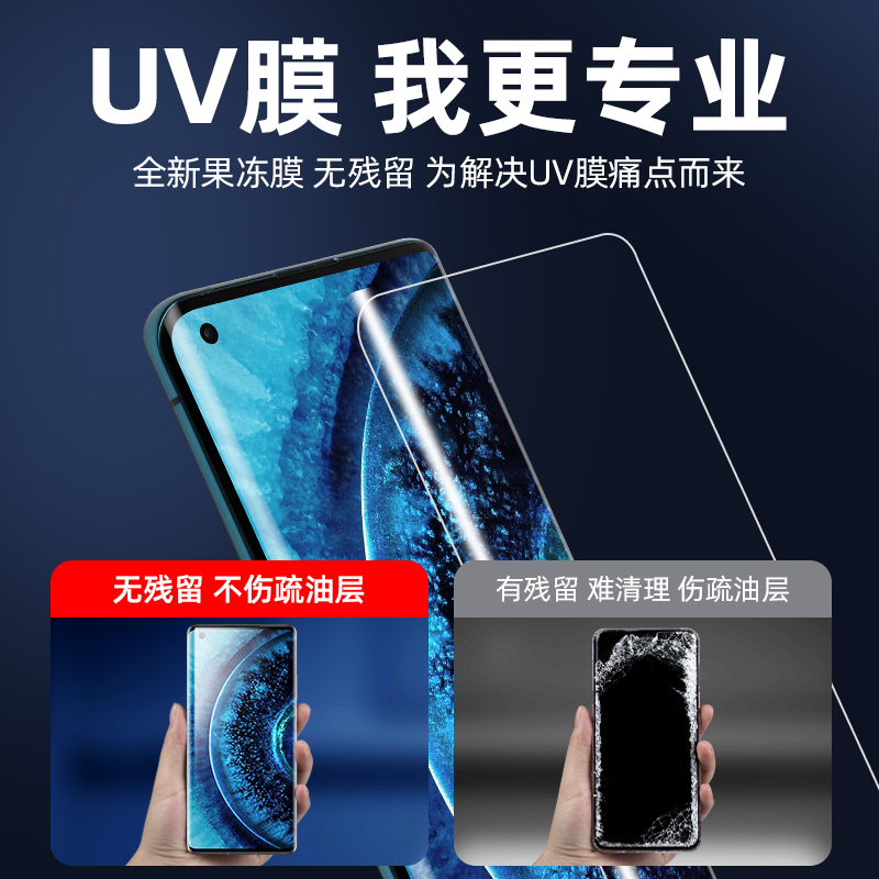 8090适用真我gt大师探索版uv钢化膜reno3/4/5/6pro+手机膜realme - 图1